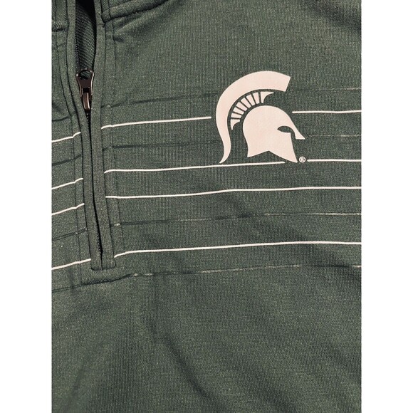 Michigan State University Spartans Quarter Zip Pullover Shirt Men’s 2XL Stripe - Picture 5 of 7